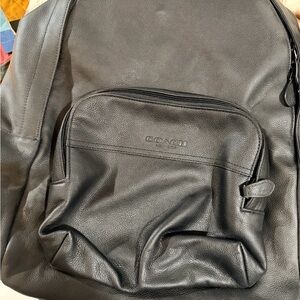 Coach Black Leather Men's Backpack